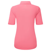 FootJoy Half Sleeve Ruched Lisle - dames golf poloshirt (roze limonade)